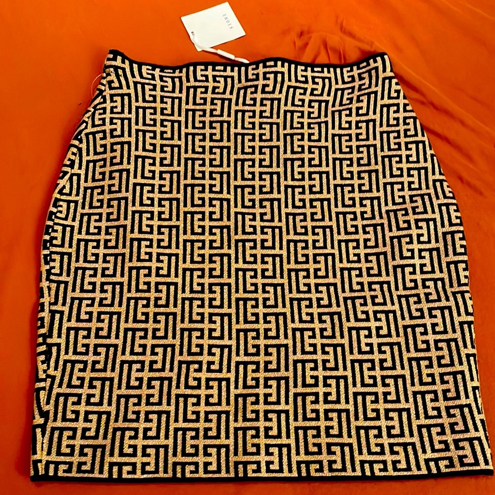Sioni Black & Gold Metallic Skirt